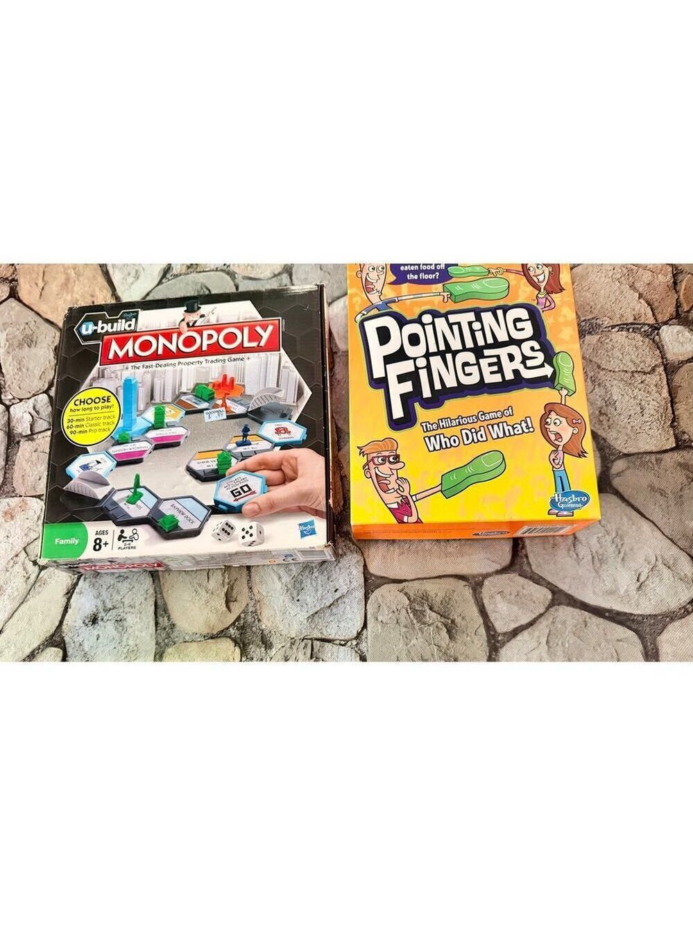 2 KIDS BOARD GAMES(U BUILD MONOPOLY-POINTING FINGERS)